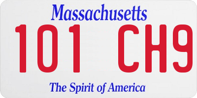 MA license plate 101CH9