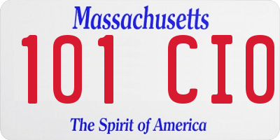 MA license plate 101CI0