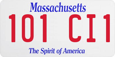 MA license plate 101CI1