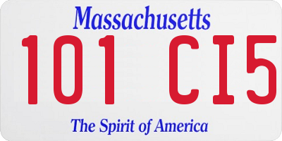 MA license plate 101CI5