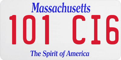 MA license plate 101CI6