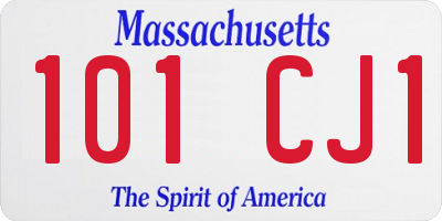 MA license plate 101CJ1