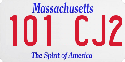 MA license plate 101CJ2