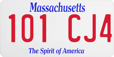 MA license plate 101CJ4