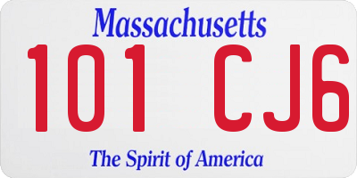 MA license plate 101CJ6