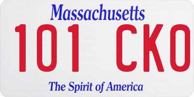 MA license plate 101CK0