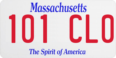 MA license plate 101CL0