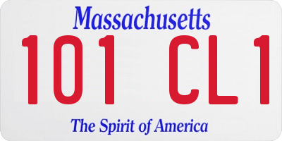 MA license plate 101CL1