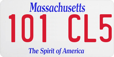 MA license plate 101CL5