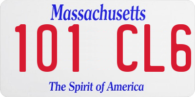 MA license plate 101CL6