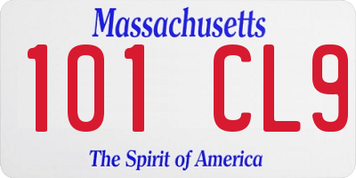 MA license plate 101CL9