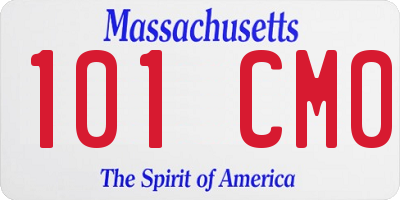 MA license plate 101CM0