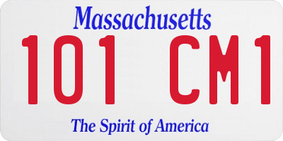 MA license plate 101CM1