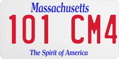 MA license plate 101CM4