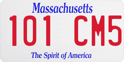 MA license plate 101CM5