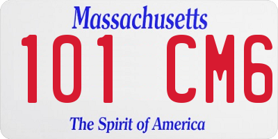 MA license plate 101CM6