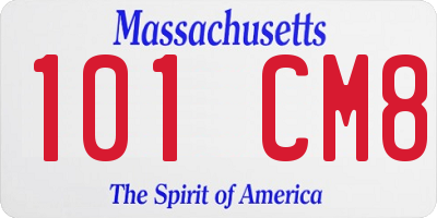 MA license plate 101CM8