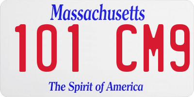 MA license plate 101CM9