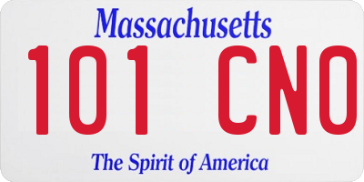 MA license plate 101CN0