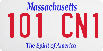 MA license plate 101CN1