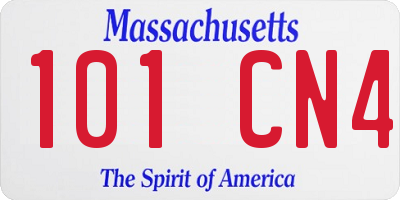 MA license plate 101CN4