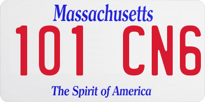 MA license plate 101CN6