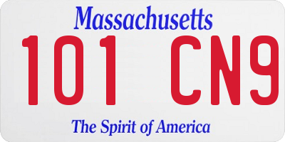 MA license plate 101CN9