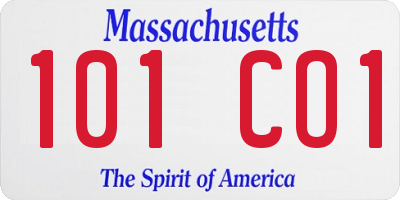 MA license plate 101CO1