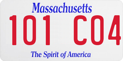 MA license plate 101CO4