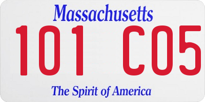 MA license plate 101CO5