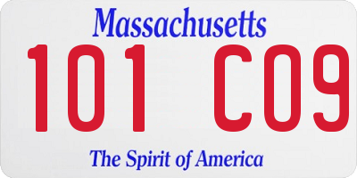 MA license plate 101CO9