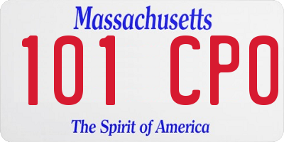 MA license plate 101CP0