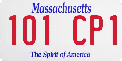 MA license plate 101CP1