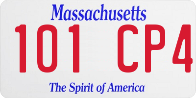 MA license plate 101CP4