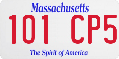 MA license plate 101CP5