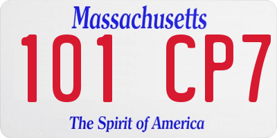 MA license plate 101CP7