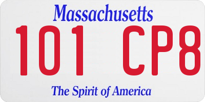 MA license plate 101CP8