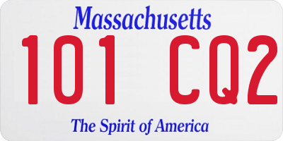 MA license plate 101CQ2