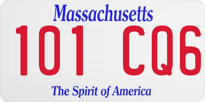 MA license plate 101CQ6