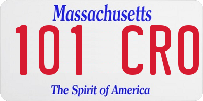 MA license plate 101CR0