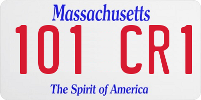 MA license plate 101CR1