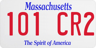 MA license plate 101CR2