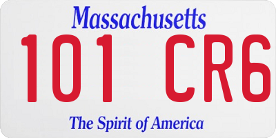 MA license plate 101CR6