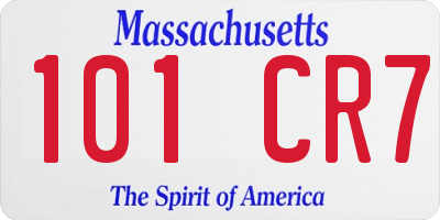 MA license plate 101CR7