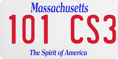 MA license plate 101CS3