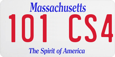 MA license plate 101CS4