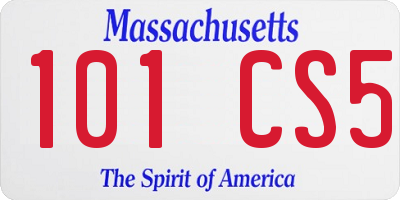 MA license plate 101CS5