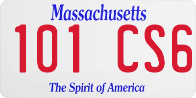 MA license plate 101CS6