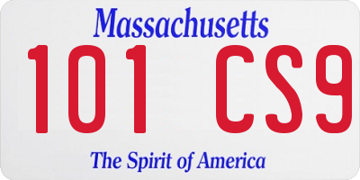 MA license plate 101CS9