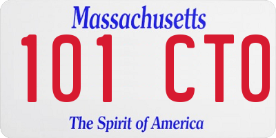 MA license plate 101CT0